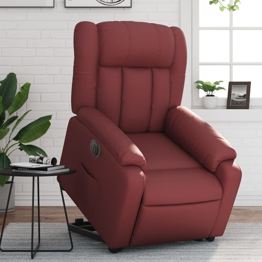 Fauteuil inclinable électrique rouge bordeaux similicuir Fauteuils vidaXL   