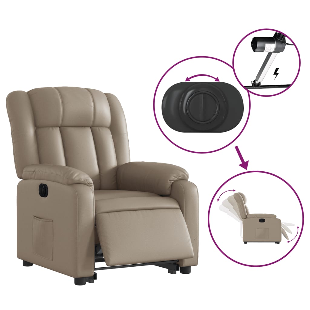 Fauteuil inclinable électrique cappuccino similicuir Fauteuils vidaXL   