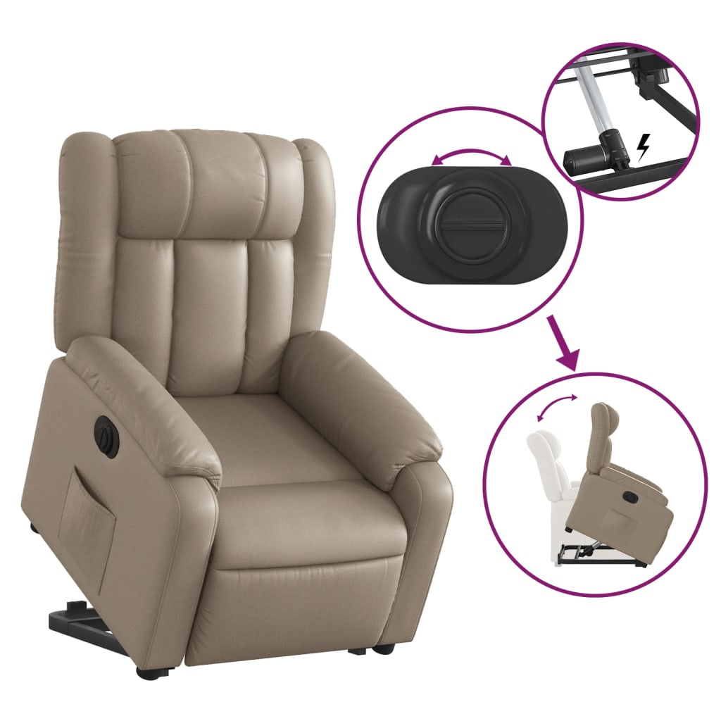 Fauteuil inclinable électrique cappuccino similicuir Fauteuils vidaXL   