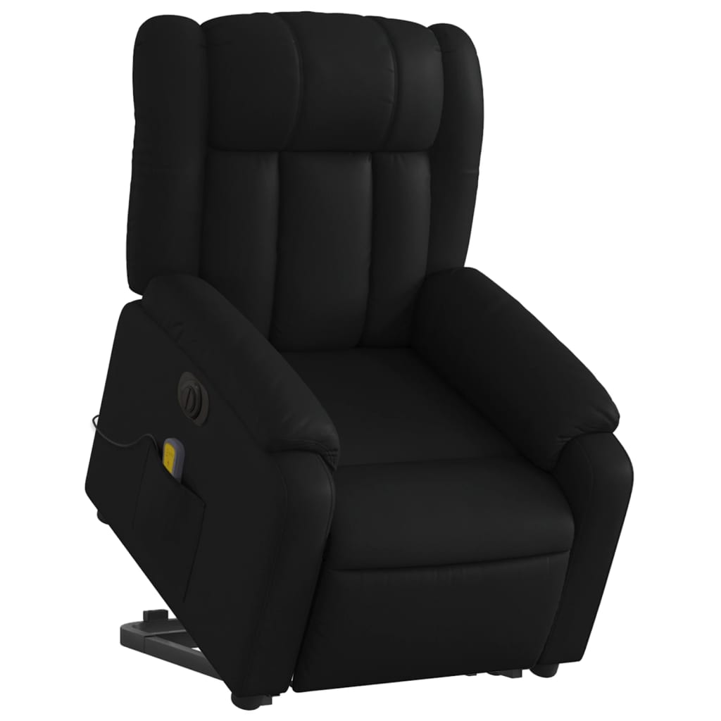 Fauteuil inclinable de massage électrique noir similicuir Fauteuils vidaXL   