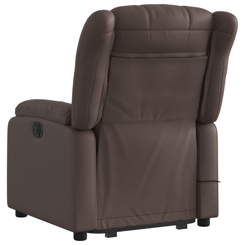 Fauteuil inclinable de massage électrique marron similicuir Fauteuils vidaXL   