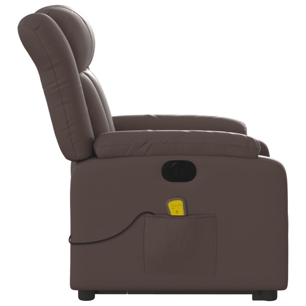 Fauteuil inclinable de massage électrique marron similicuir Fauteuils vidaXL   