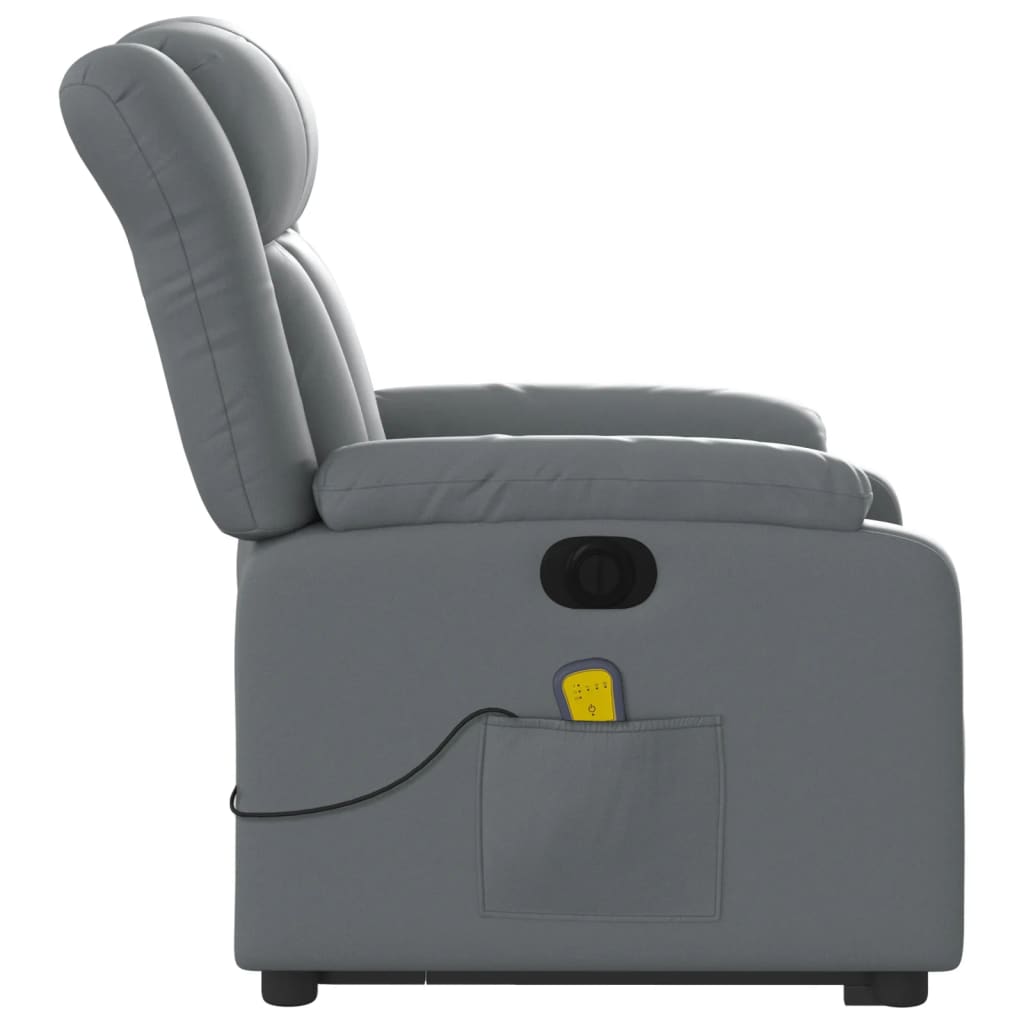 Fauteuil inclinable de massage électrique gris similicuir Fauteuils vidaXL   