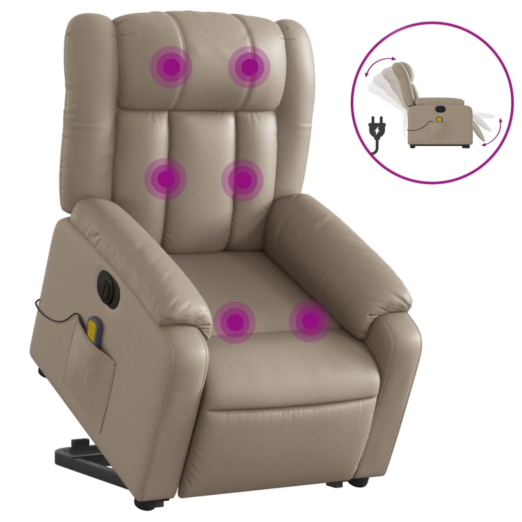 Fauteuil inclinable de massage électrique cappuccino similicuir Fauteuils vidaXL   