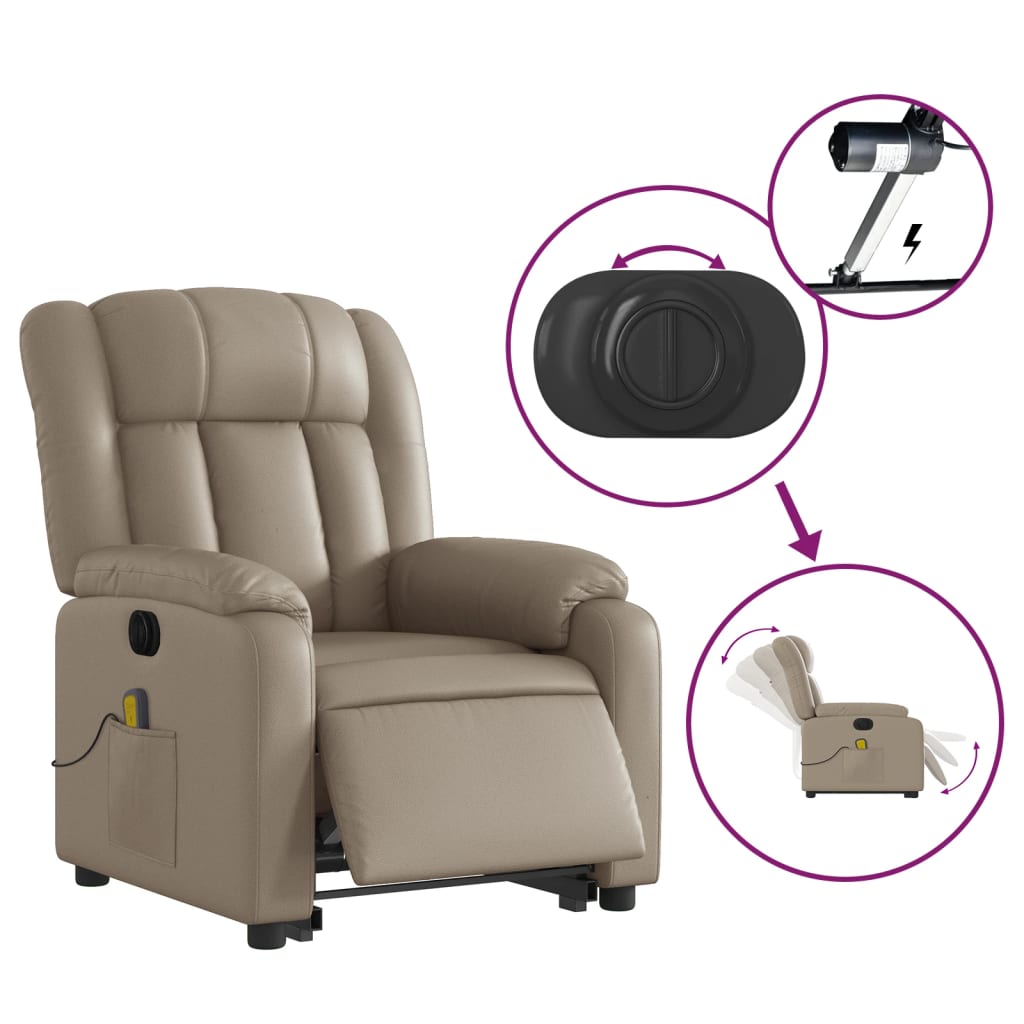 Fauteuil inclinable de massage électrique cappuccino similicuir Fauteuils vidaXL   