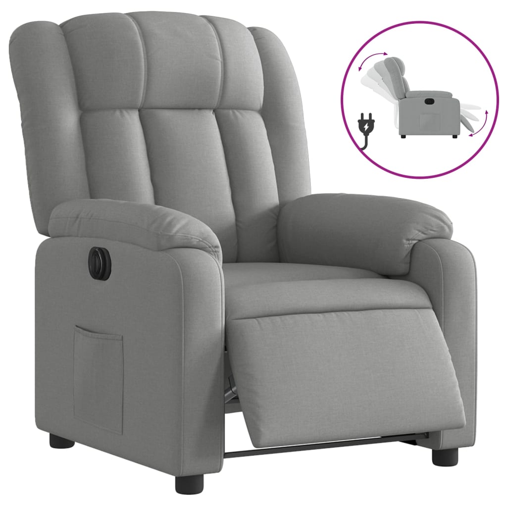 Fauteuil inclinable électrique Gris clair Tissu - Xios Store SNC