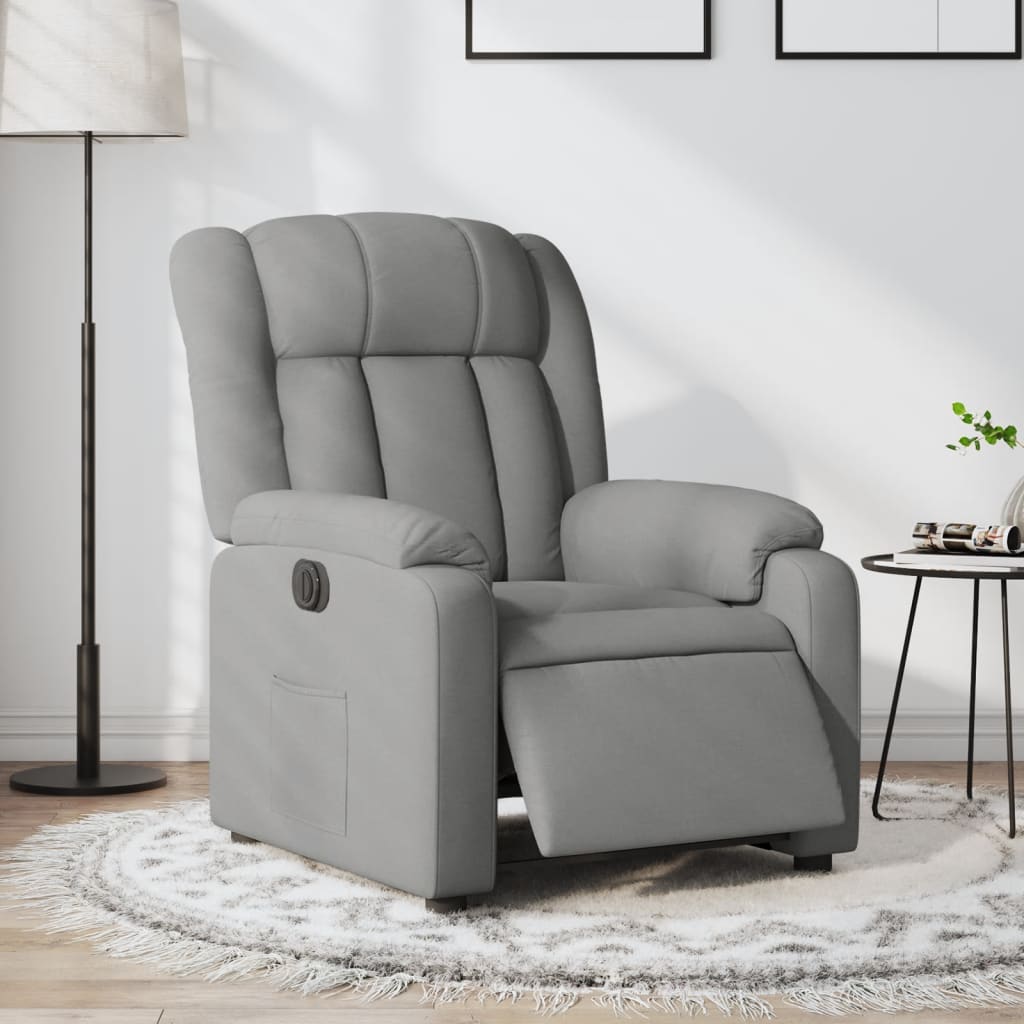 Fauteuil inclinable électrique Gris clair Tissu - Xios Store SNC