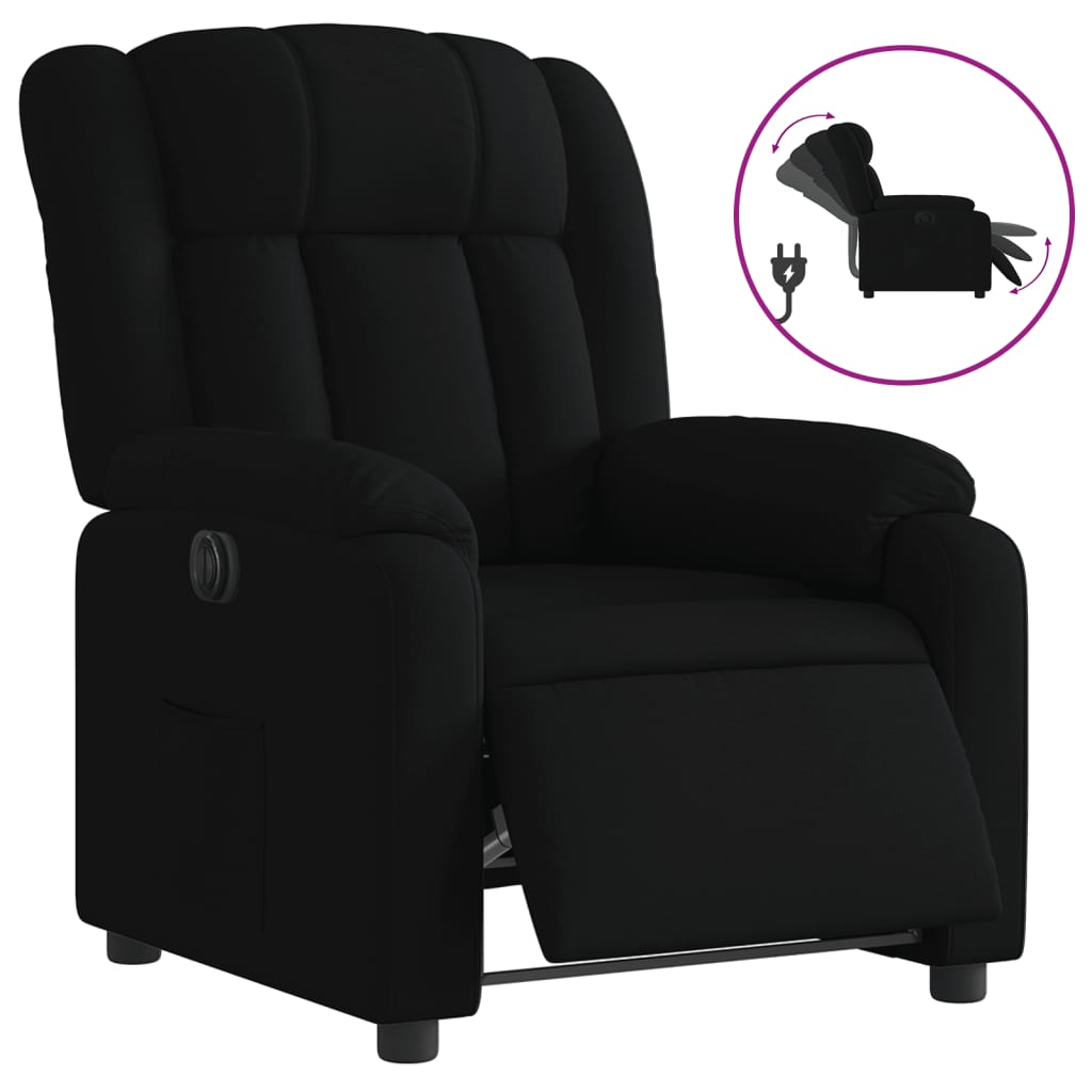 Fauteuil inclinable électrique Noir Tissu Fauteuils vidaXL   