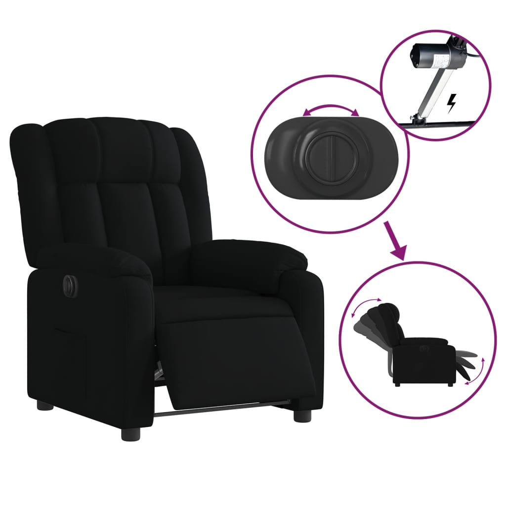 Fauteuil inclinable électrique Noir Tissu Fauteuils vidaXL   