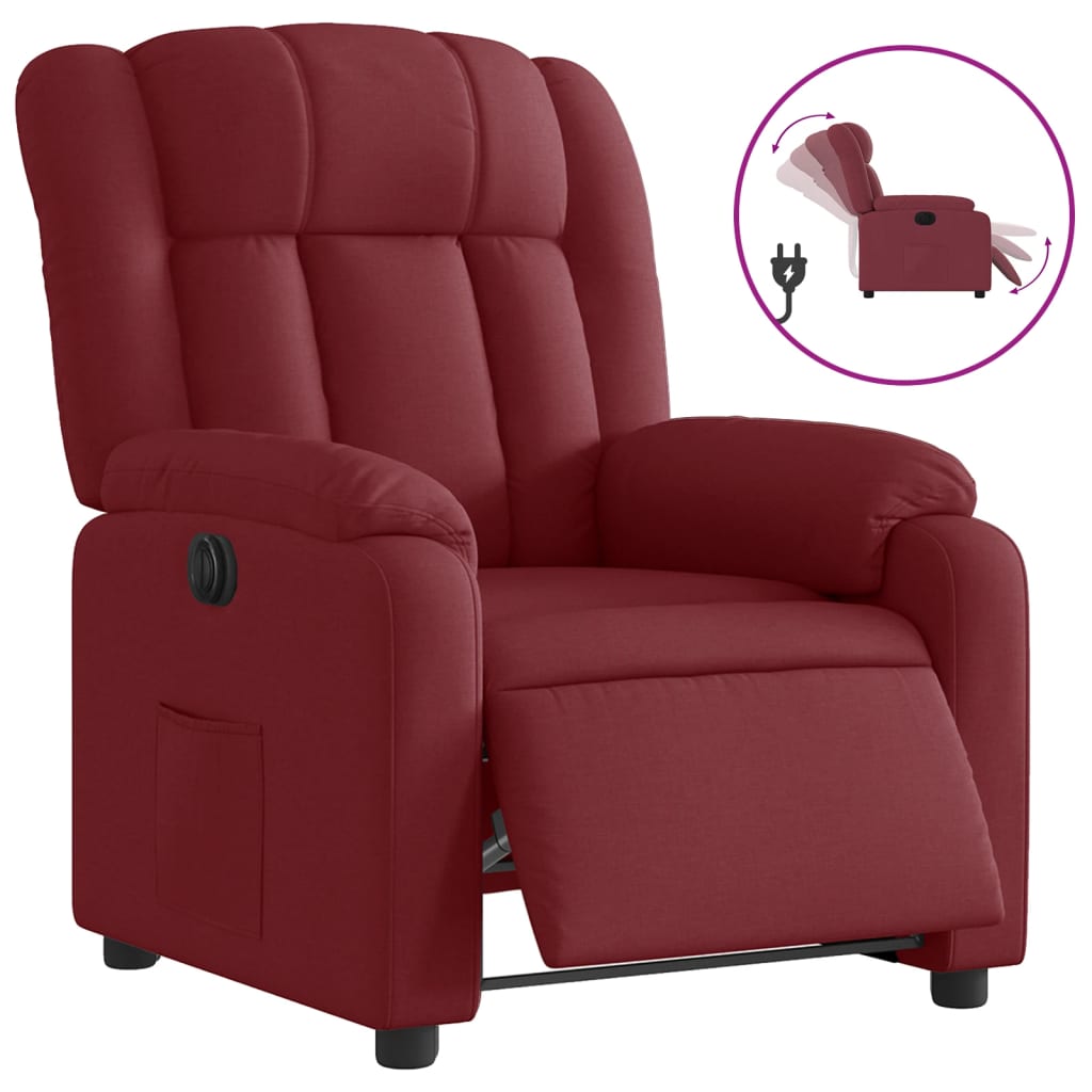 Fauteuil inclinable électrique Rouge bordeaux Tissu - Xios Store SNC