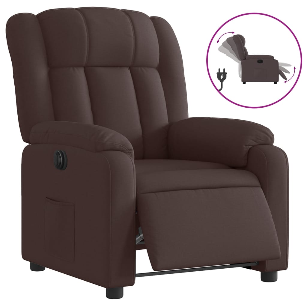 Fauteuil inclinable électrique Marron foncé Tissu - Xios Store SNC