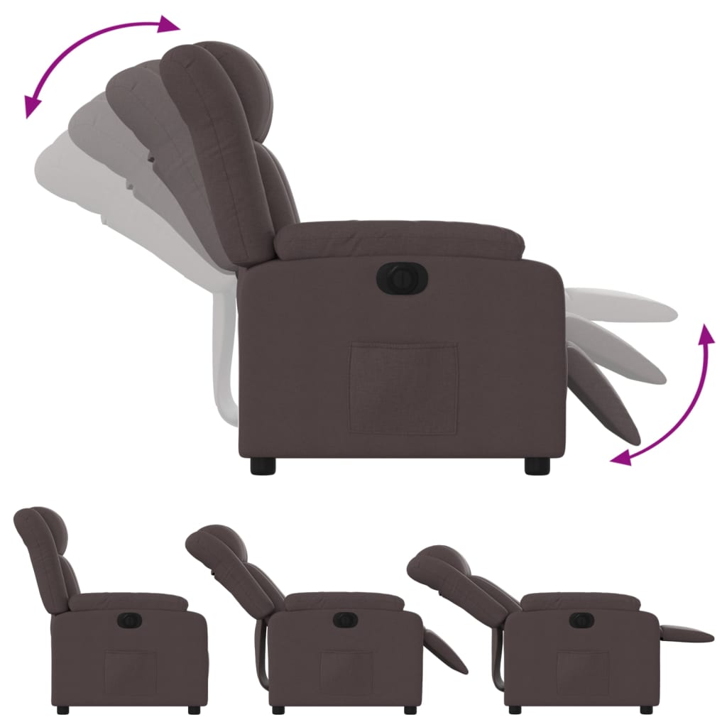 Fauteuil inclinable électrique Marron foncé Tissu - Xios Store SNC