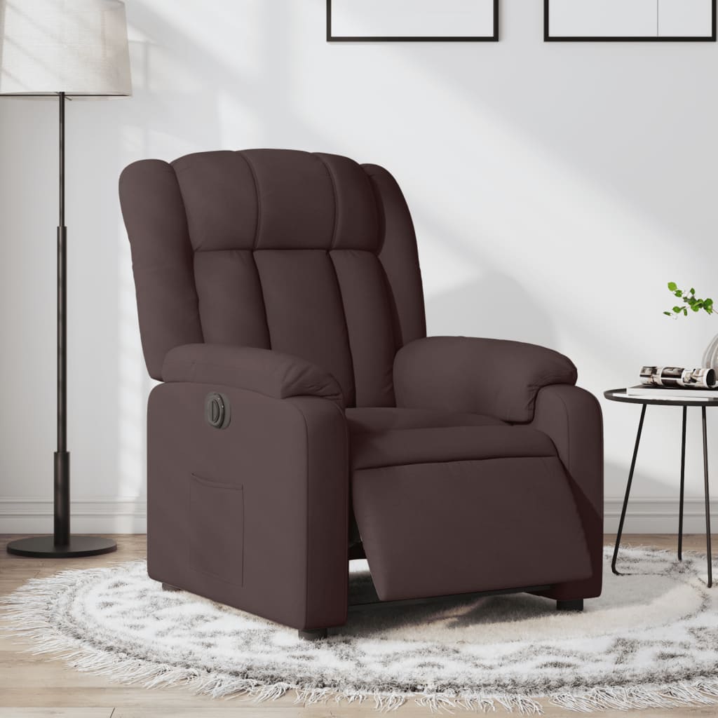 Fauteuil inclinable électrique Marron foncé Tissu - Xios Store SNC