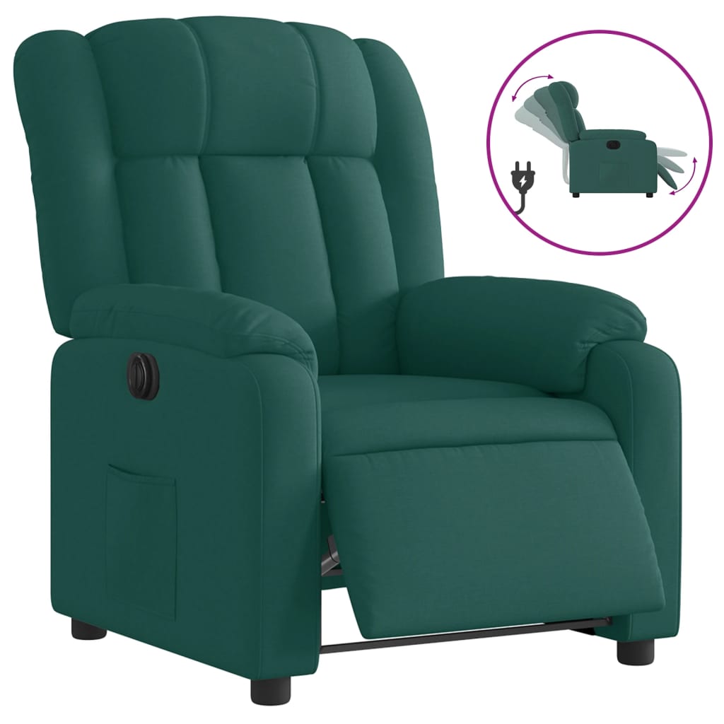 Fauteuil inclinable électrique Vert foncé Tissu - Xios Store SNC