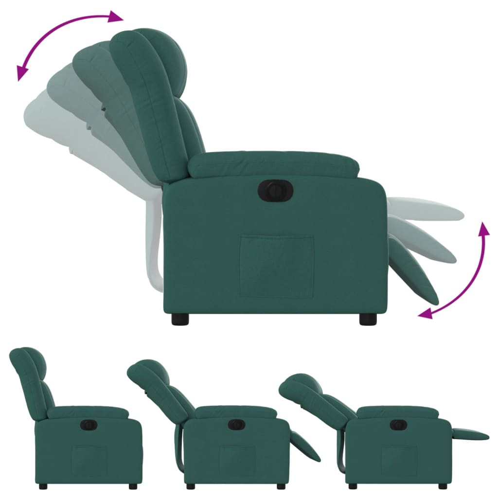 Fauteuil inclinable électrique Vert foncé Tissu - Xios Store SNC