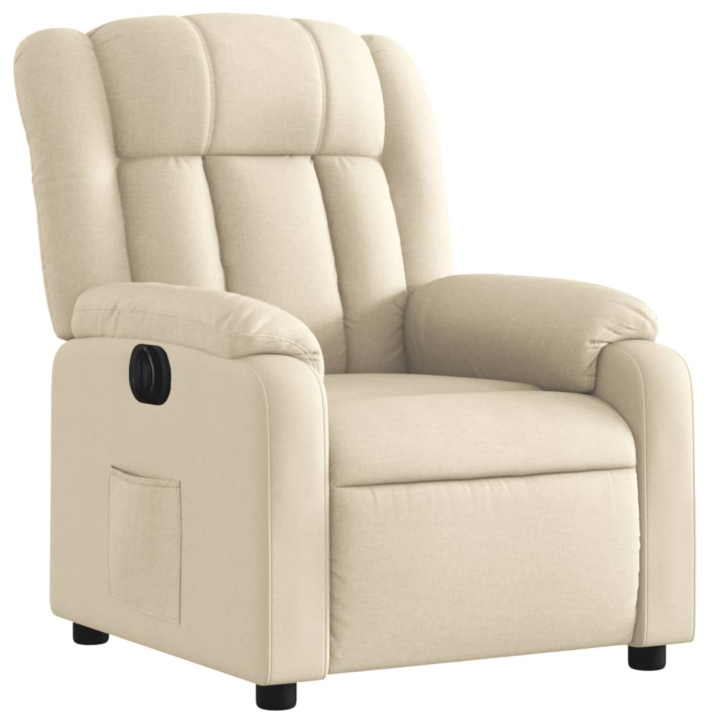 Fauteuil inclinable électrique Crème Tissu Fauteuils vidaXL   