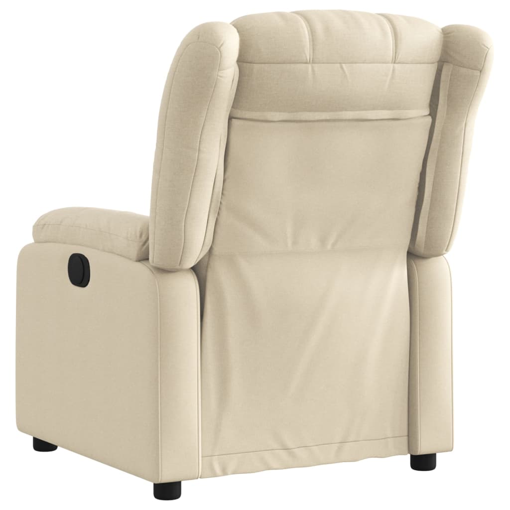 Fauteuil inclinable électrique Crème Tissu Fauteuils vidaXL   