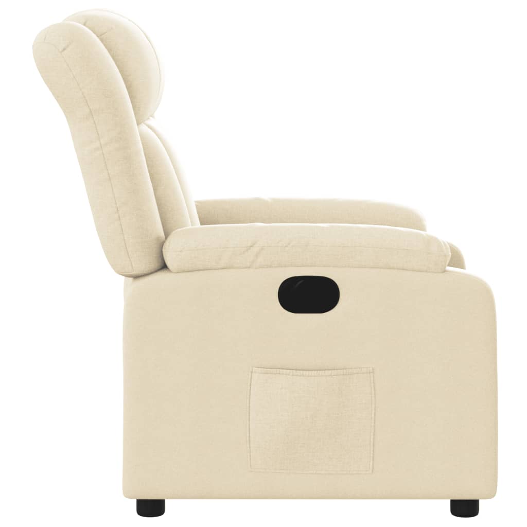 Fauteuil inclinable électrique Crème Tissu Fauteuils vidaXL   