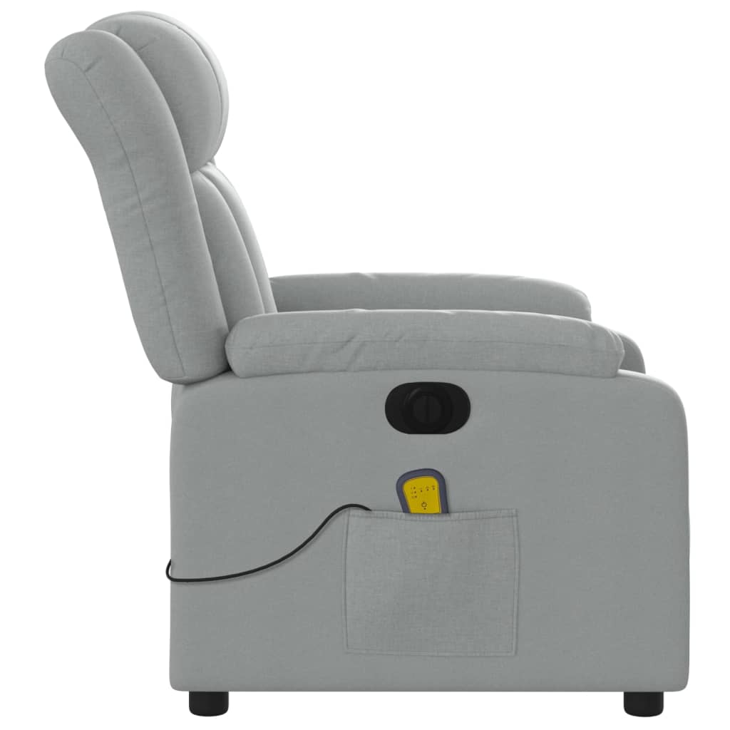 Fauteuil de massage inclinable électrique gris clair tissu Fauteuils vidaXL   