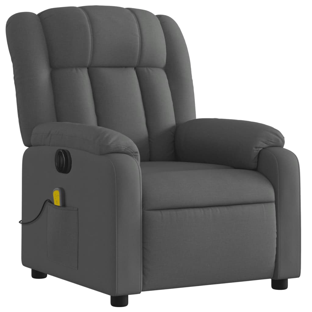 Fauteuil inclinable de massage électrique gris foncé tissu Fauteuils vidaXL   