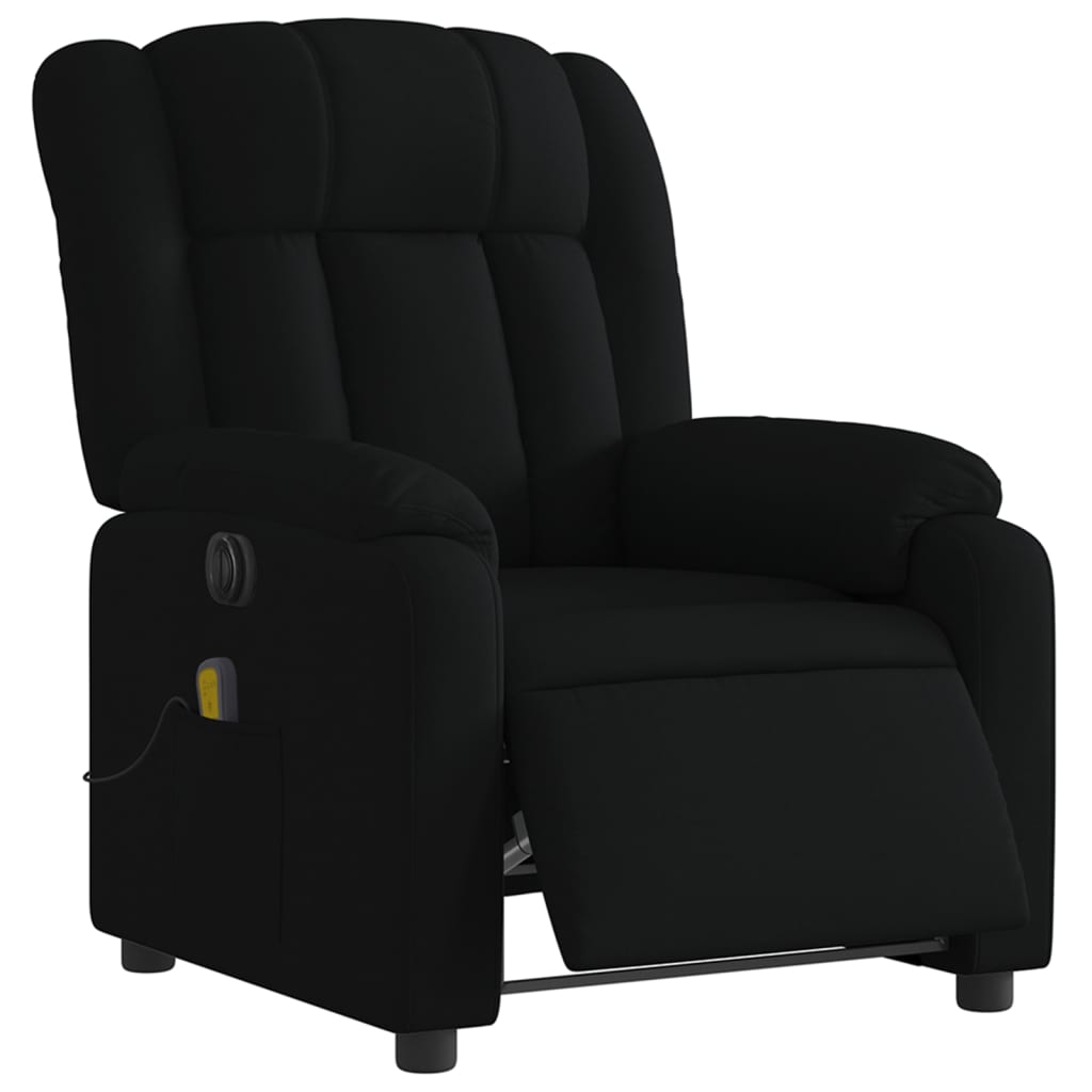 Fauteuil de massage inclinable électrique Noir Tissu Fauteuils vidaXL   