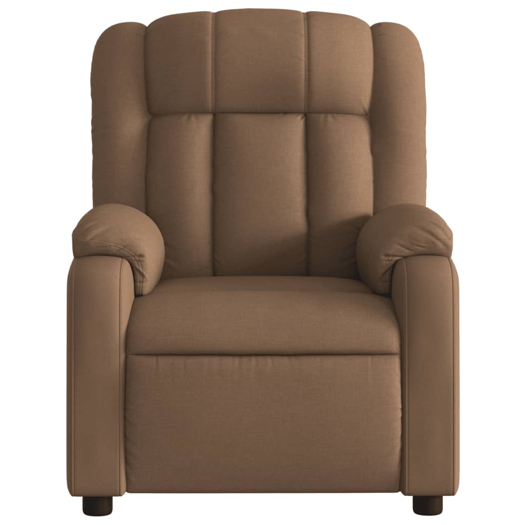 Fauteuil inclinable de massage électrique marron tissu Fauteuils vidaXL