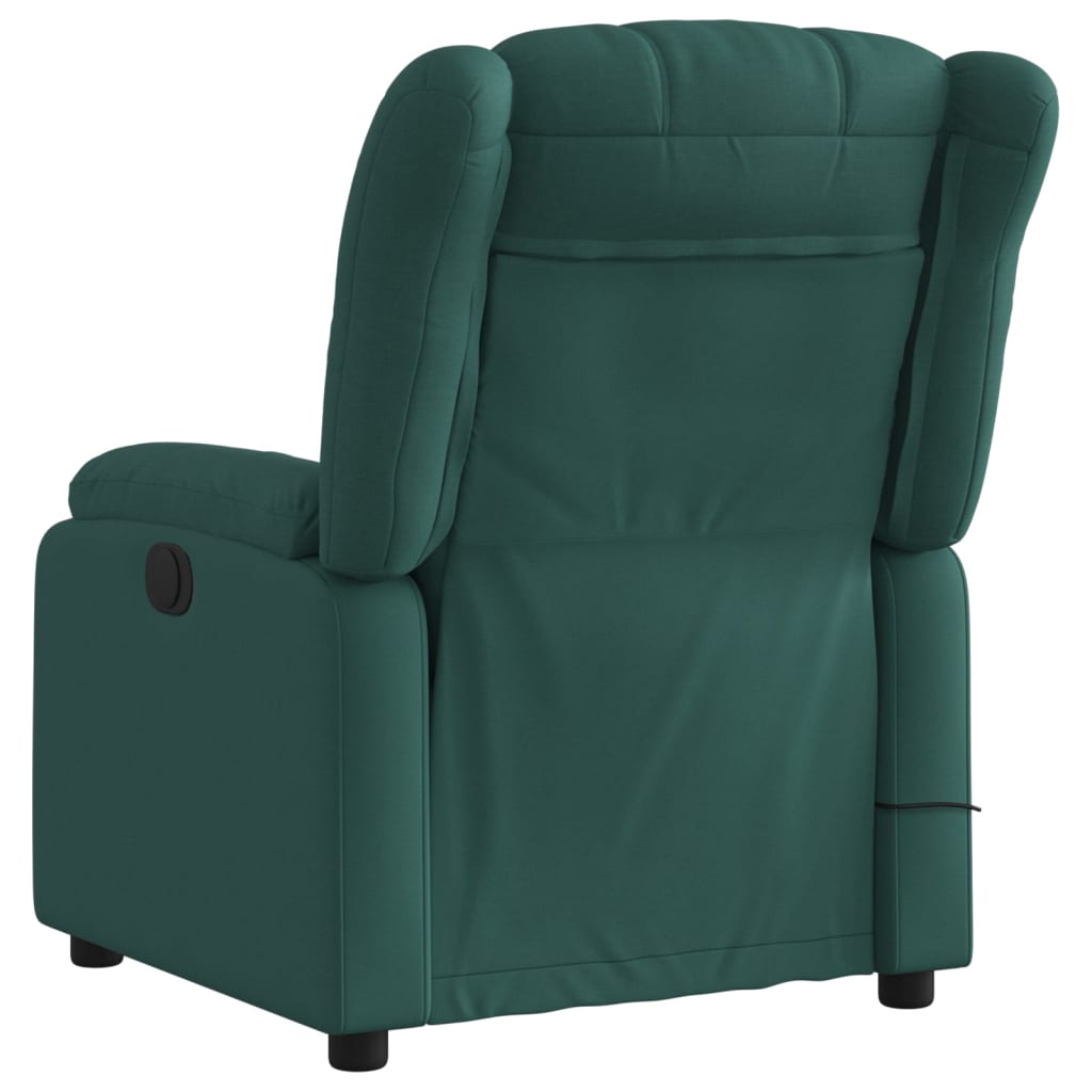 Fauteuil de massage inclinable électrique Vert foncé Tissu Fauteuils vidaXL