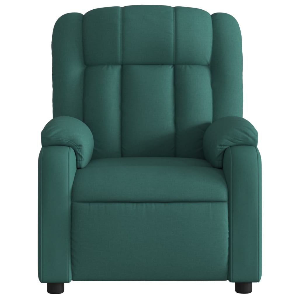 Fauteuil de massage inclinable électrique Vert foncé Tissu Fauteuils vidaXL