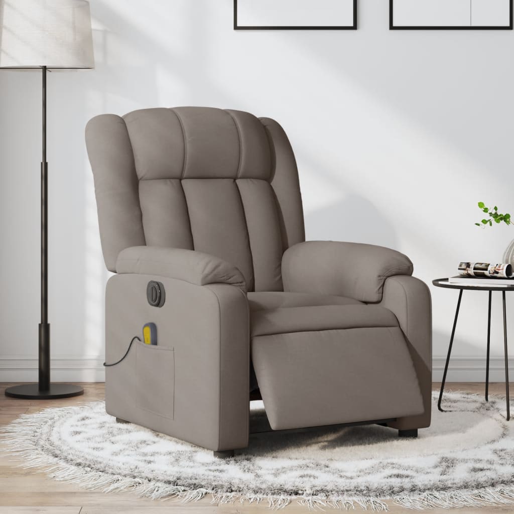 Fauteuil de massage inclinable électrique Taupe Tissu - Xios Store SNC