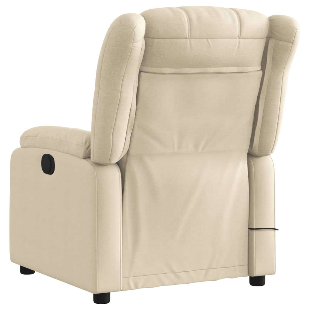 Fauteuil inclinable de massage électrique crème tissu Fauteuils vidaXL