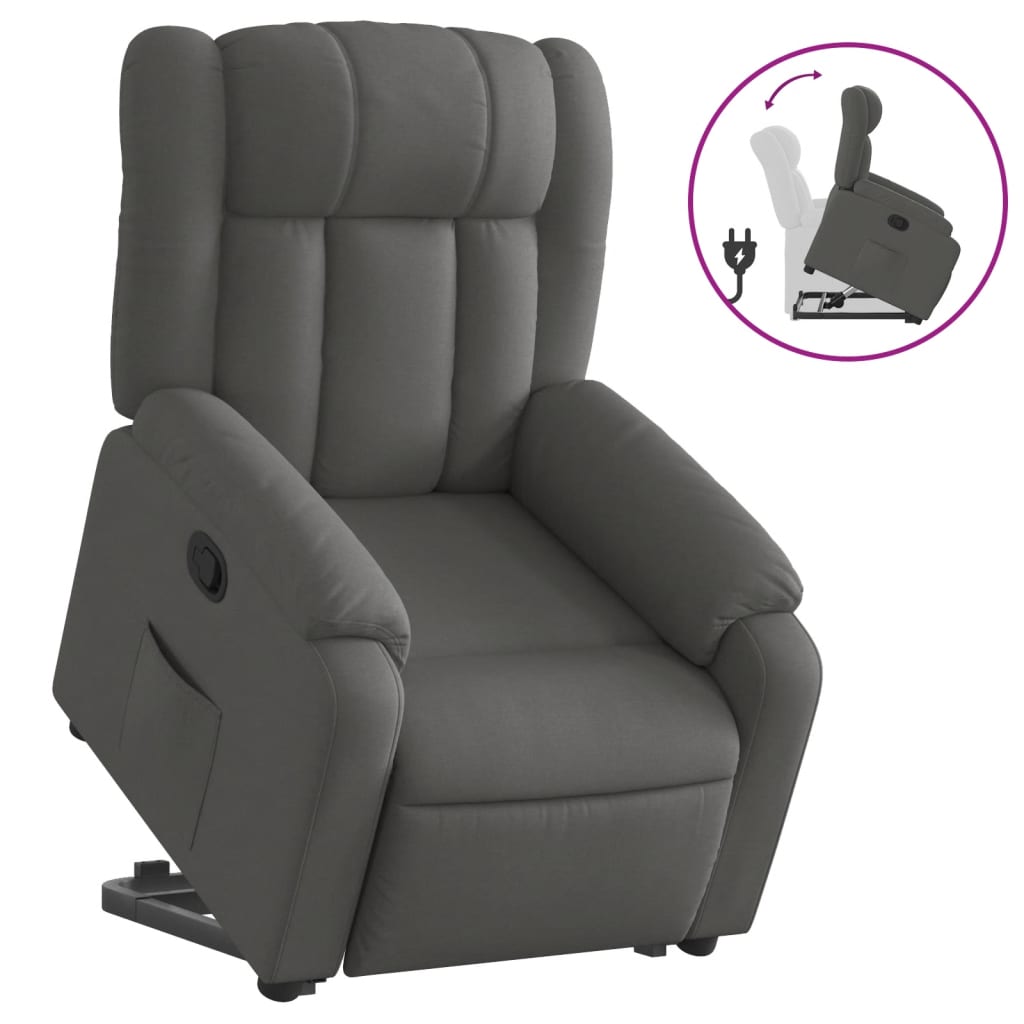 Fauteuil inclinable Gris foncé Tissu Fauteuils vidaXL   