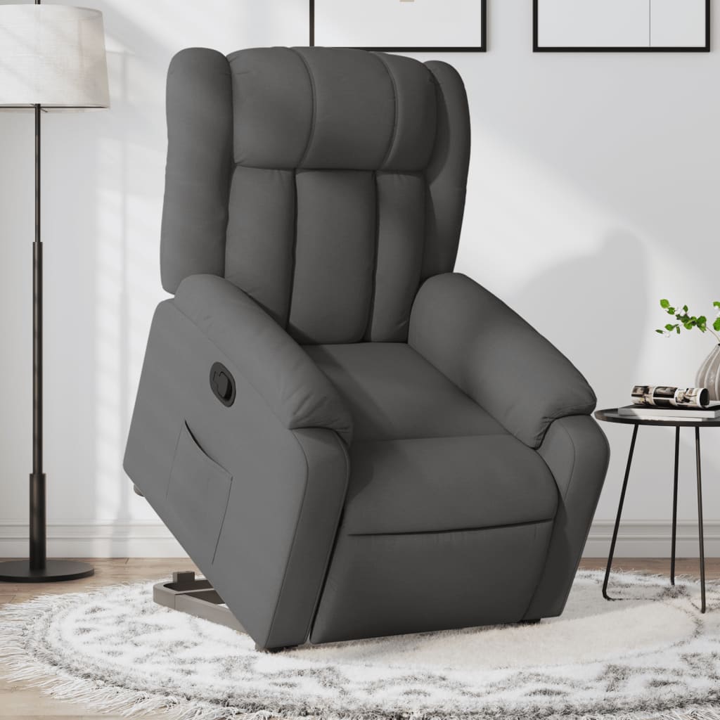 Fauteuil inclinable Gris foncé Tissu Fauteuils vidaXL   