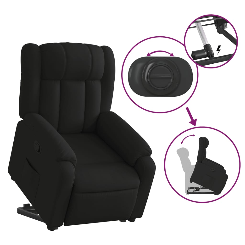 Fauteuil inclinable noir tissu Fauteuils vidaXL   