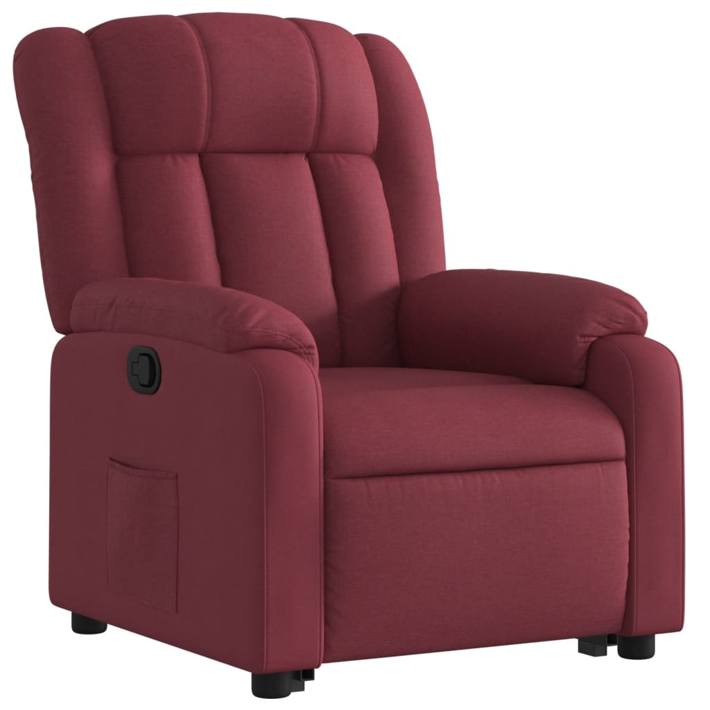 Fauteuil inclinable rouge bordeaux tissu - Xios Store SNC