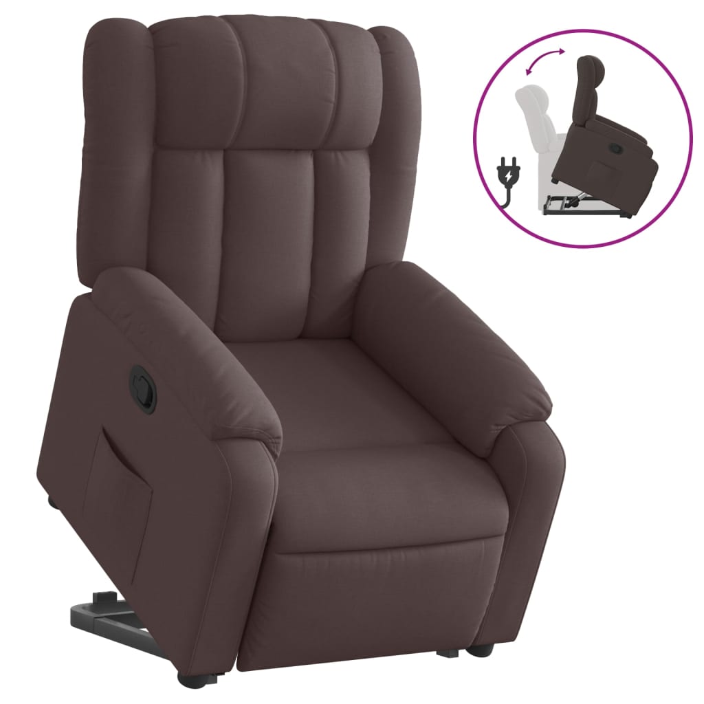 Fauteuil inclinable marron foncé tissu - Xios Store SNC