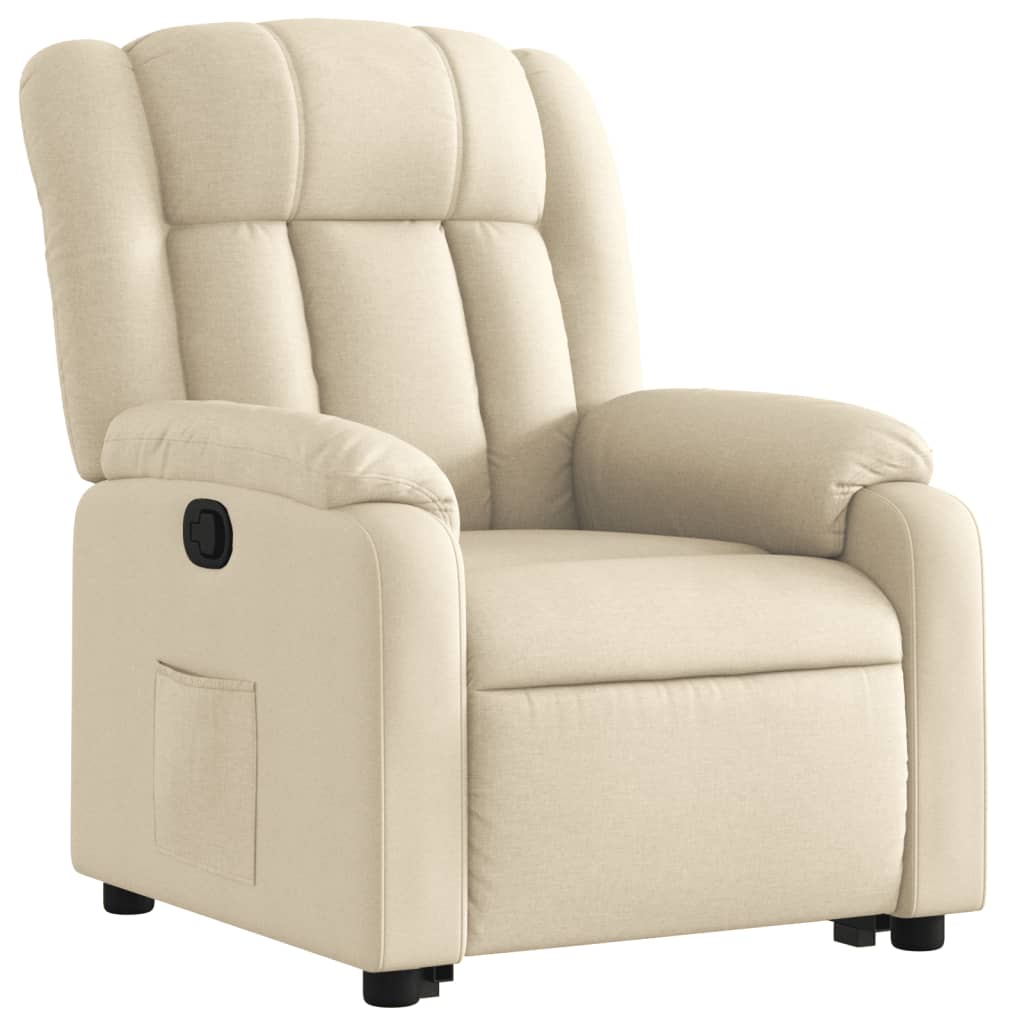 Fauteuil inclinable Crème Tissu Fauteuils vidaXL   