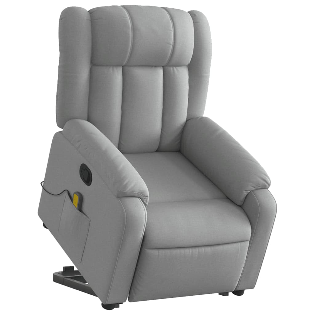 Fauteuil de massage inclinable Gris clair Tissu Fauteuils vidaXL   