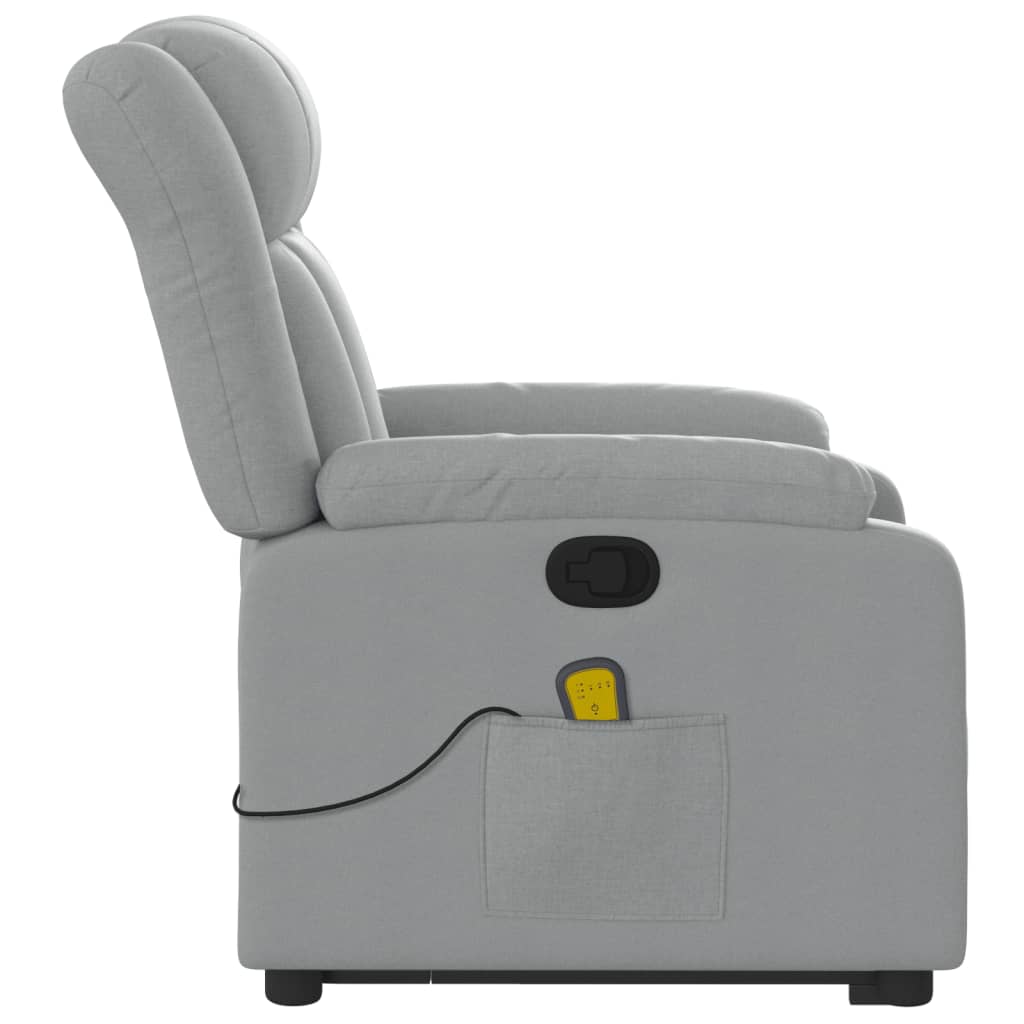 Fauteuil de massage inclinable Gris clair Tissu Fauteuils vidaXL   