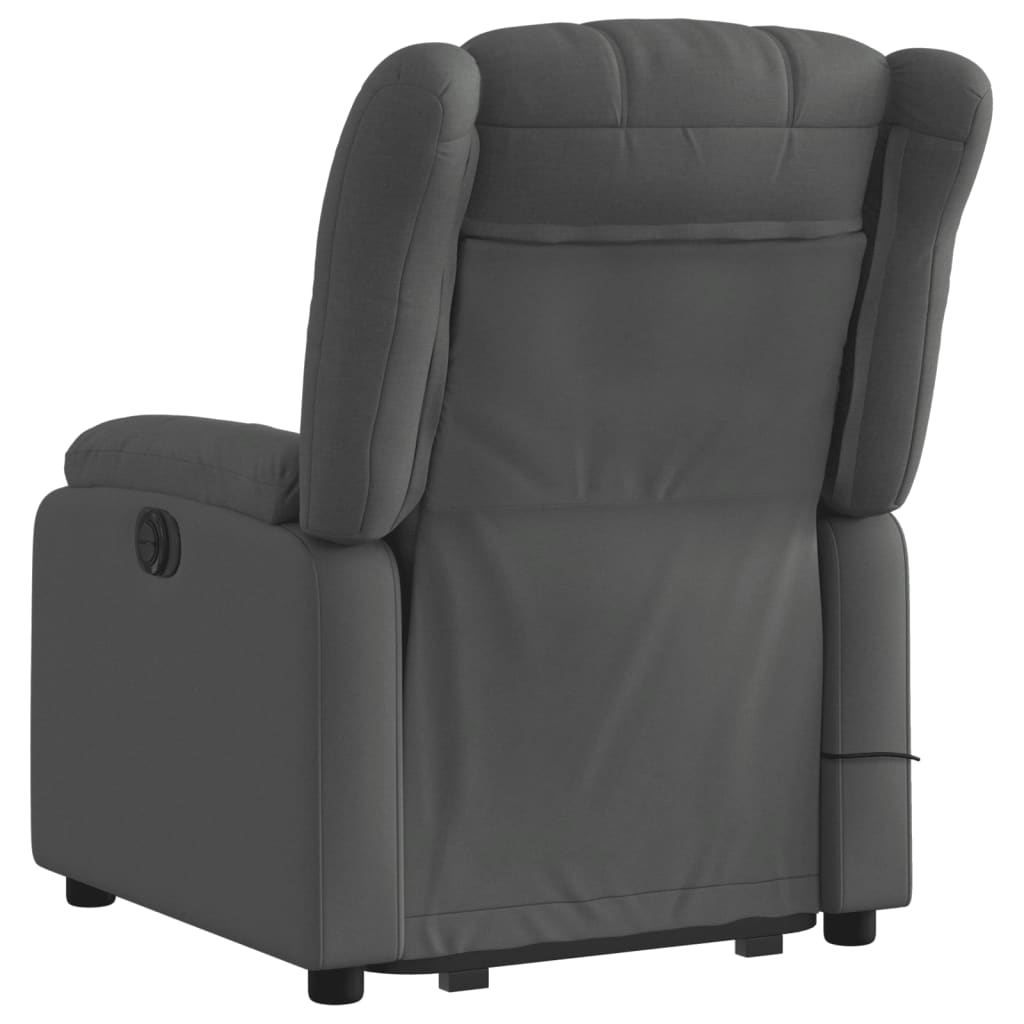 Fauteuil de massage inclinable Gris foncé Tissu Fauteuils vidaXL   