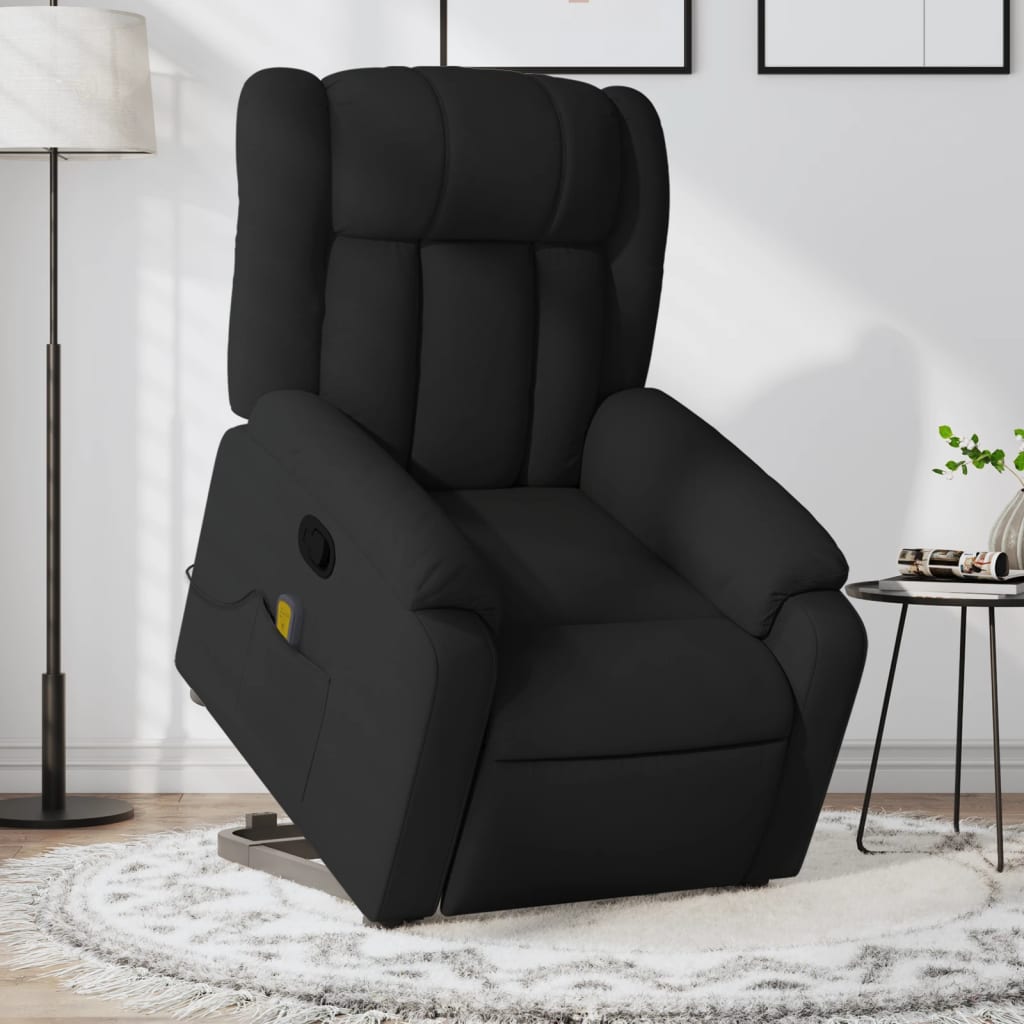 Fauteuil de massage inclinable Noir Tissu Fauteuils vidaXL   