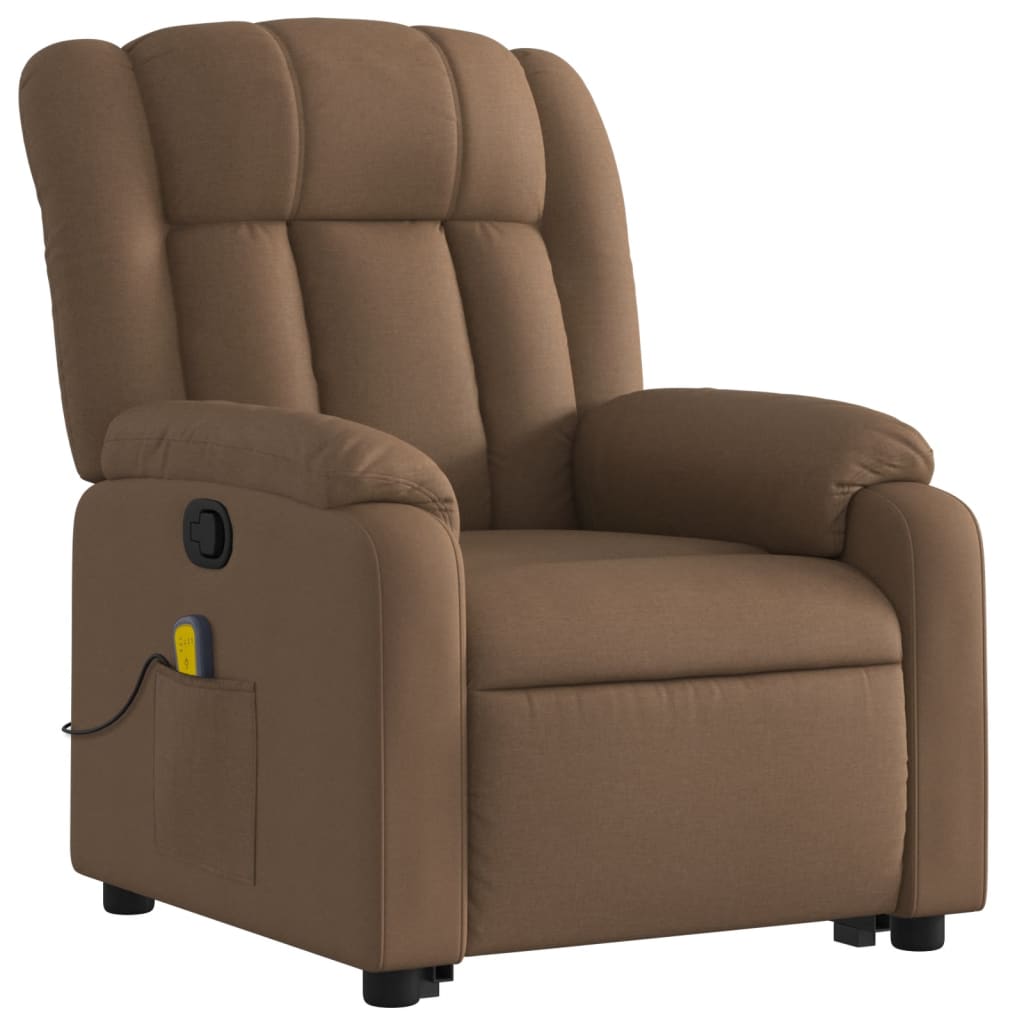 Fauteuil de massage inclinable Marron Tissu Fauteuils vidaXL