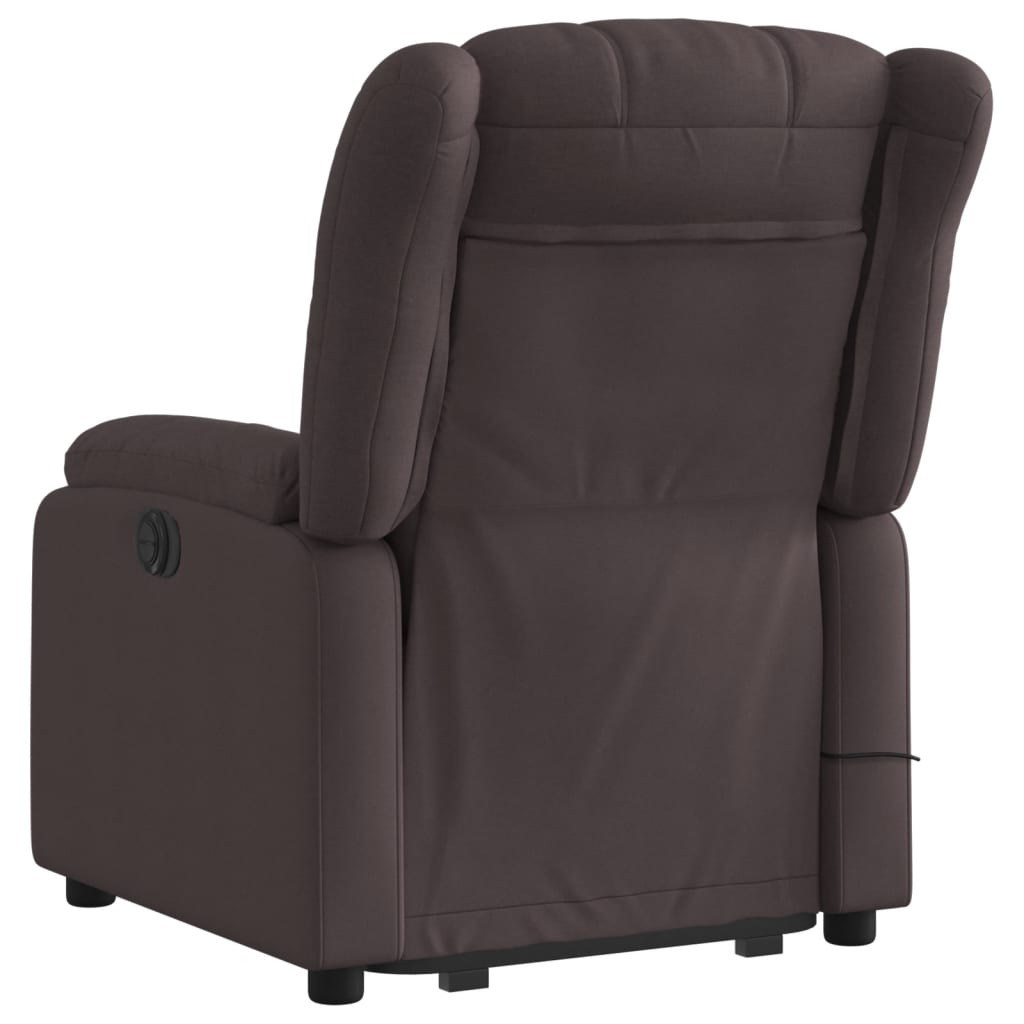 Fauteuil inclinable de massage Marron foncé Tissu Fauteuils vidaXL