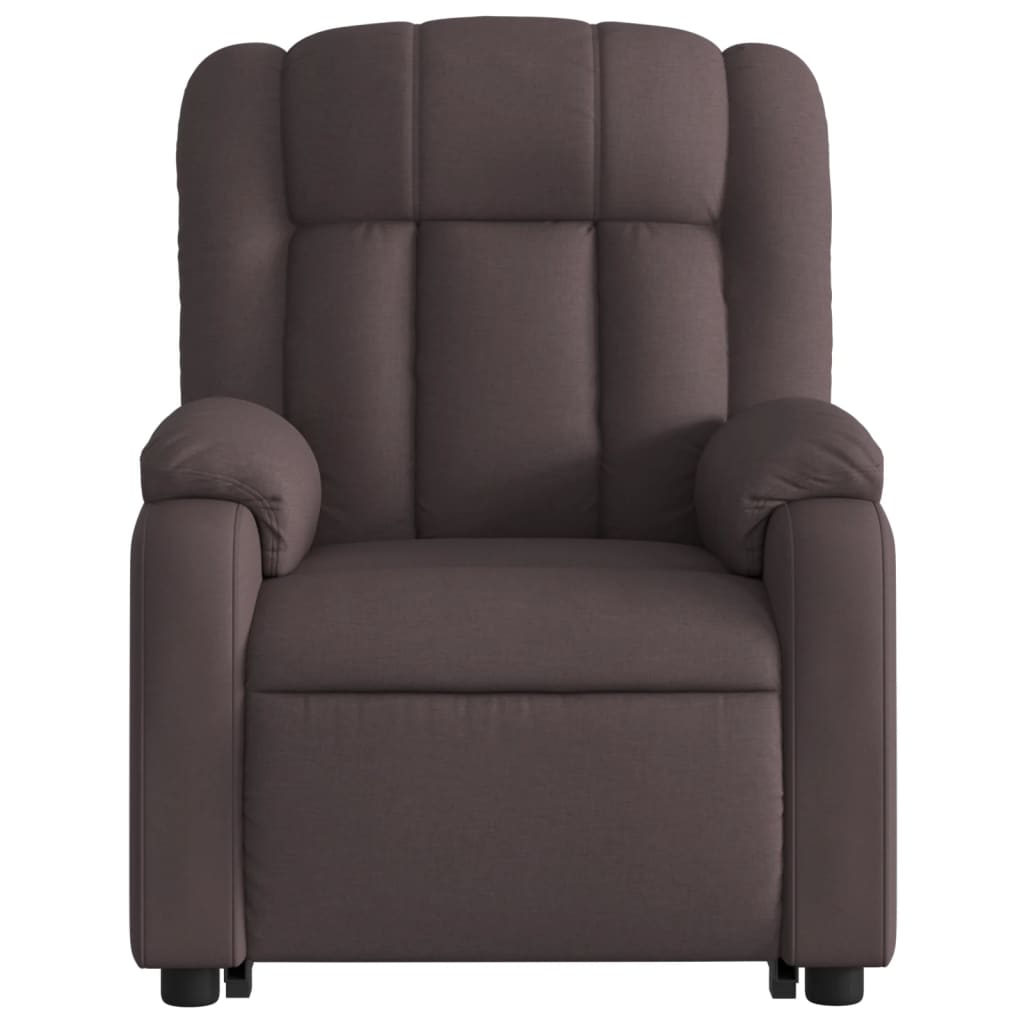 Fauteuil inclinable de massage Marron foncé Tissu Fauteuils vidaXL