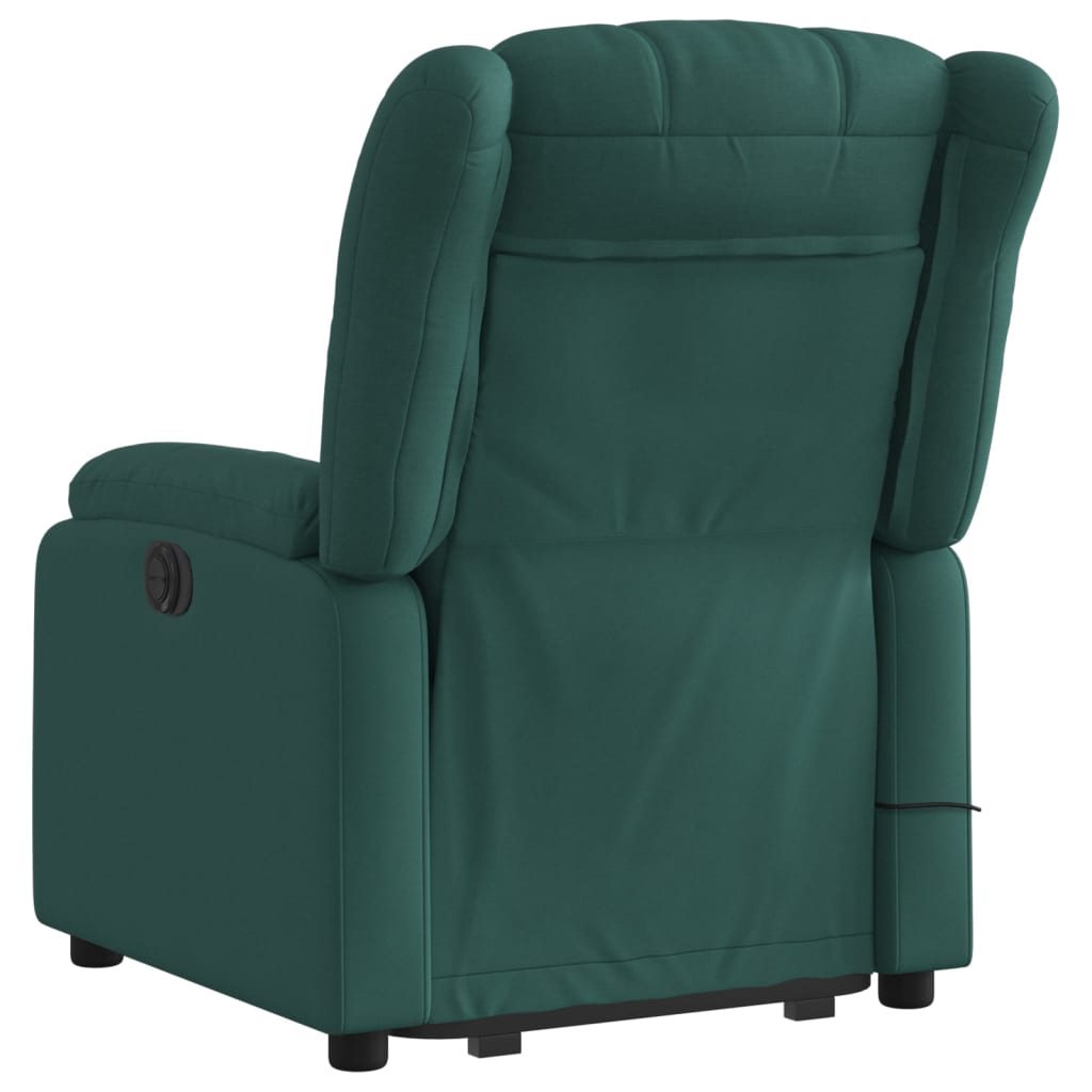 Fauteuil inclinable de massage Vert foncé Tissu Fauteuils vidaXL