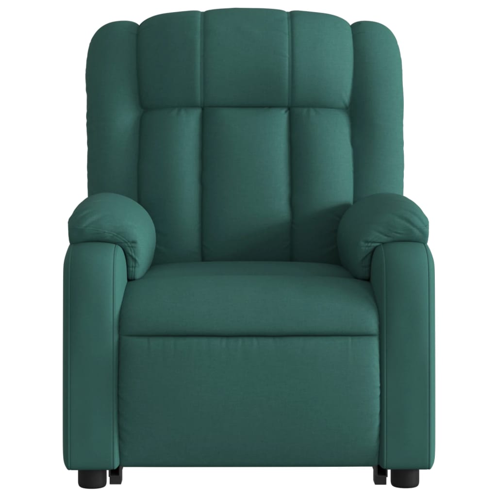 Fauteuil inclinable de massage Vert foncé Tissu Fauteuils vidaXL