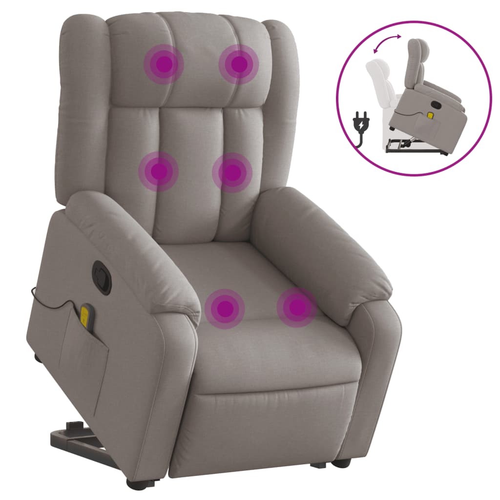 Fauteuil inclinable de massage Taupe Tissu - Xios Store SNC