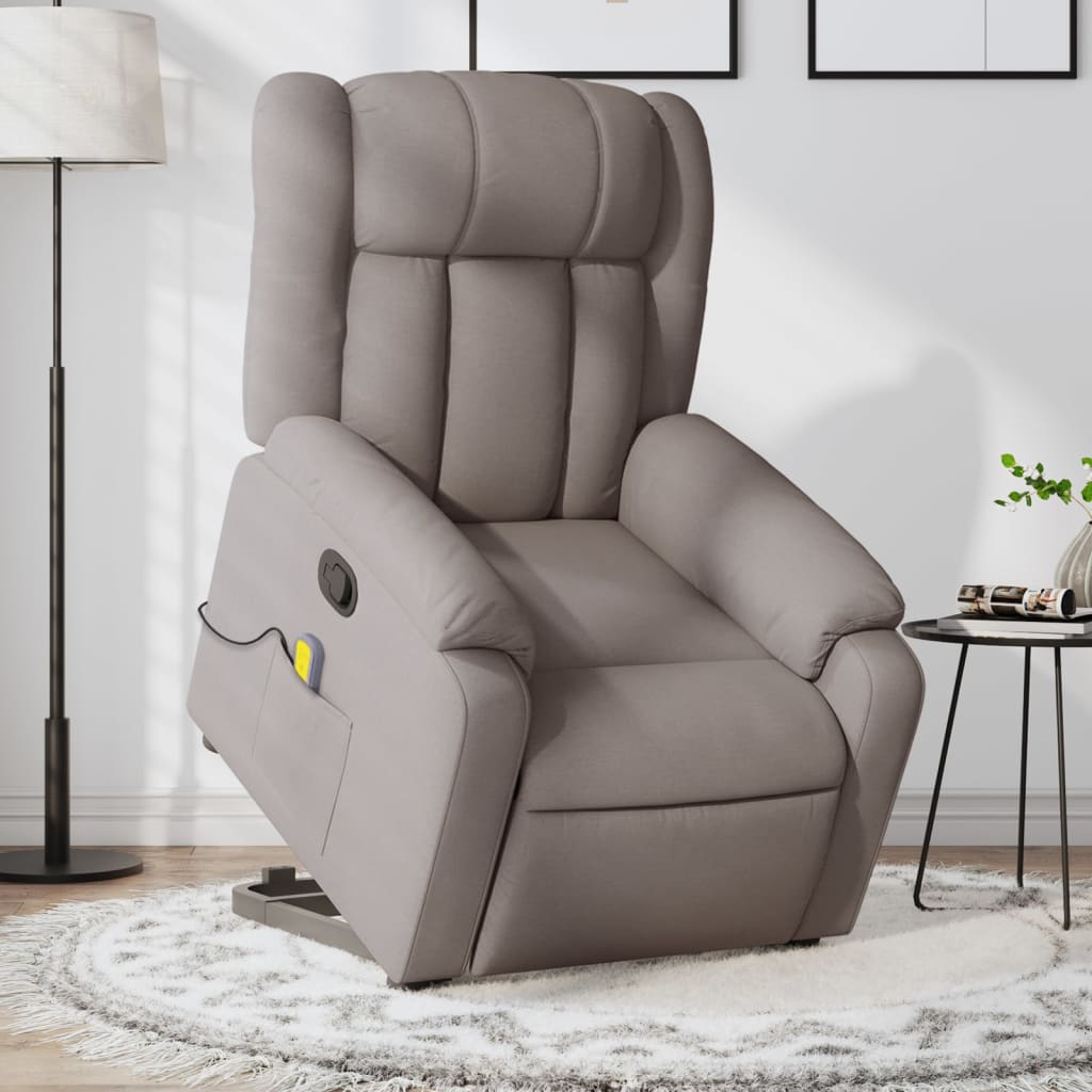 Fauteuil inclinable de massage Taupe Tissu - Xios Store SNC