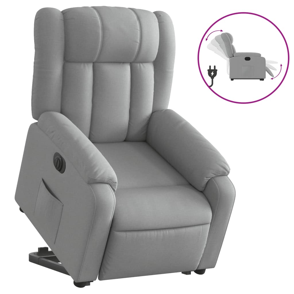 Fauteuil inclinable électrique gris clair tissu - Xios Store SNC