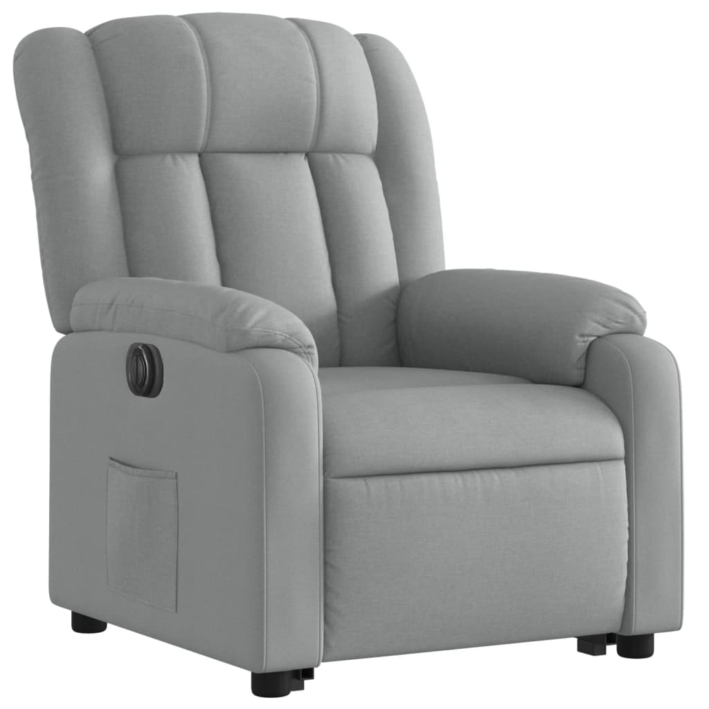 Fauteuil inclinable électrique gris clair tissu - Xios Store SNC