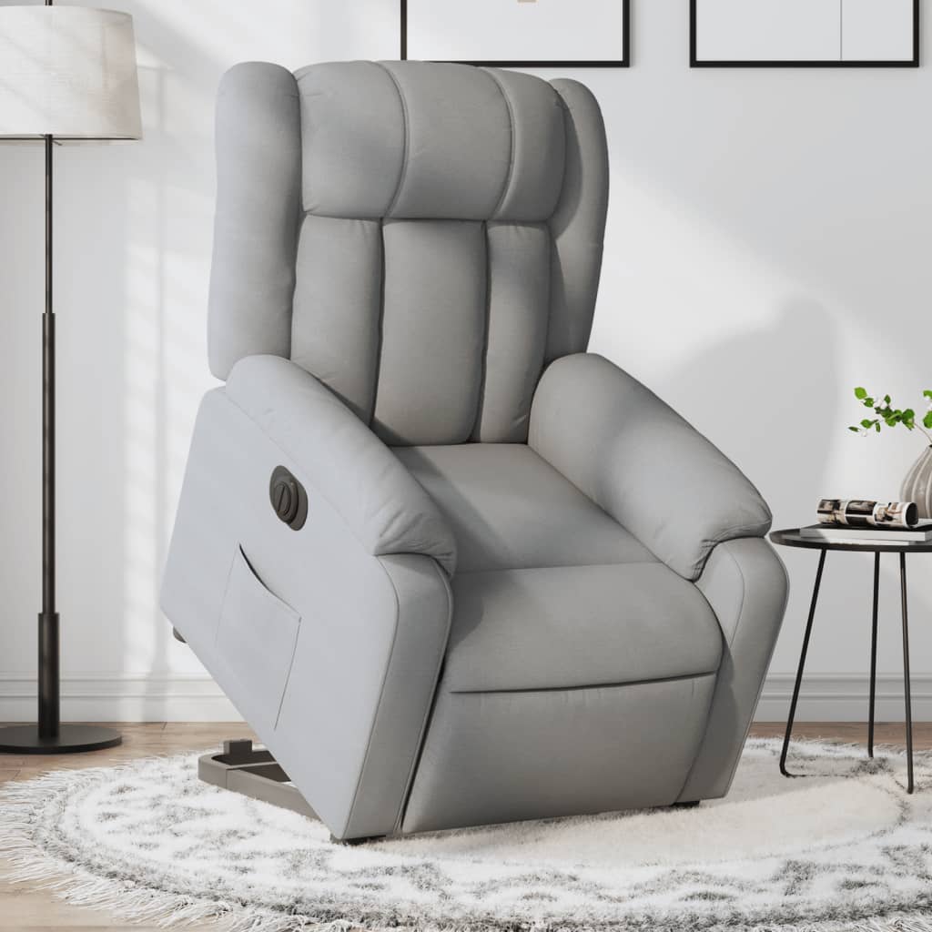 Fauteuil inclinable électrique gris clair tissu - Xios Store SNC